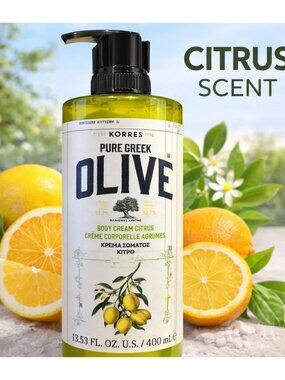 Korres Greek Olive Oil Body Cream Citrus 13.53 oz Hydrating Lotion Jumbo Size